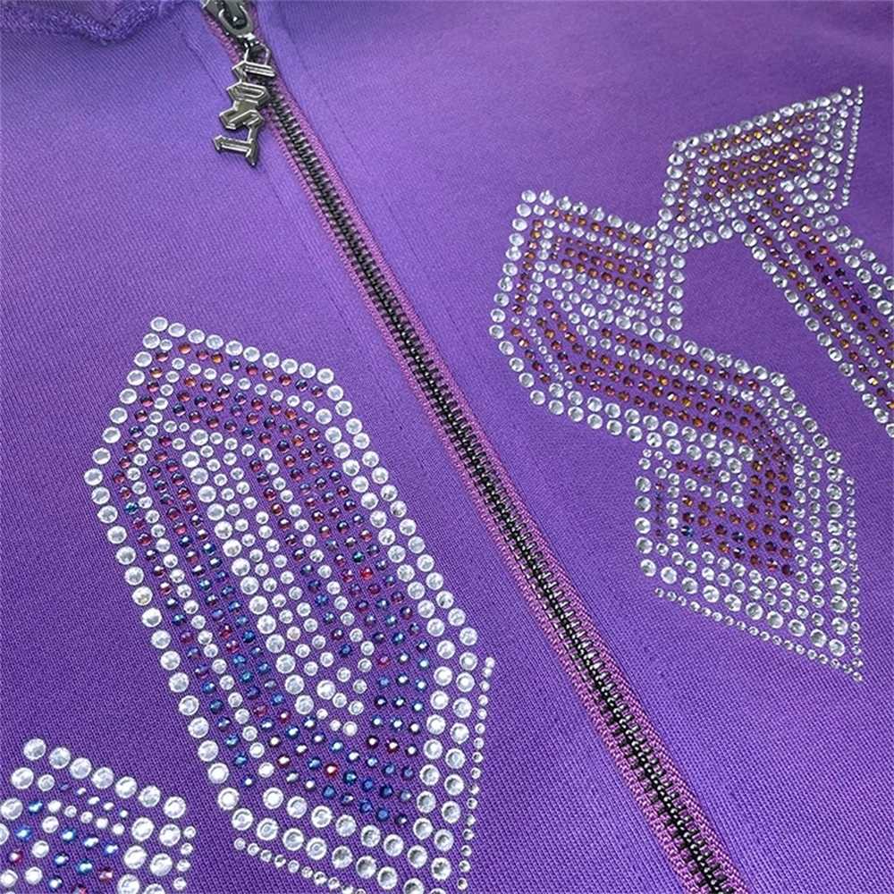 Washed Lost Intricacy Set With DIAMONDs Rhinestone Zip Up Hoodie Men Women 1 1 High Quality Streetwear Hooded X250718