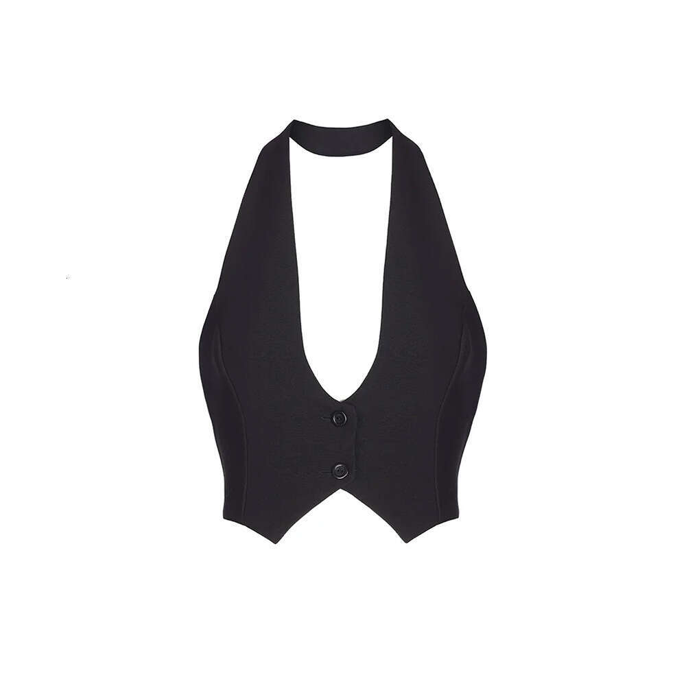 Short Halter Neck Spring Summer New Sexy Backless Vest For Women B5