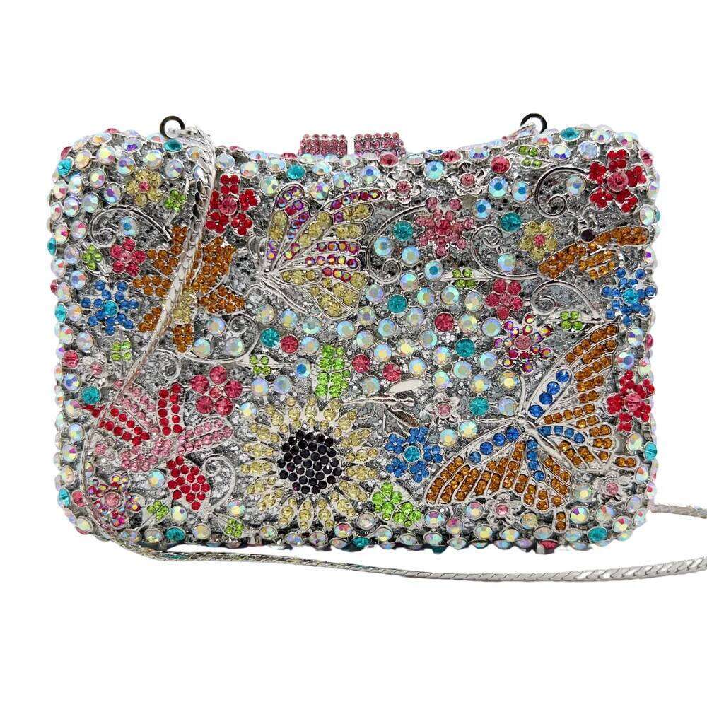 Designer Luxury XIYUAN Brand Designer Crystals Evening Bags Women Fashion Dias Handbag Wedding Party Purse Flower Bridal Clutches