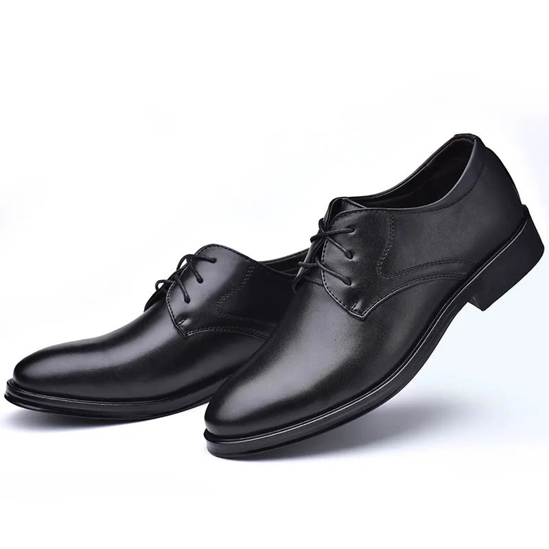 Men Formal Leather Shoes Black Pointed Toe Loafers Party Office Business Casual for Oxford Mens Dress Shoes 250717