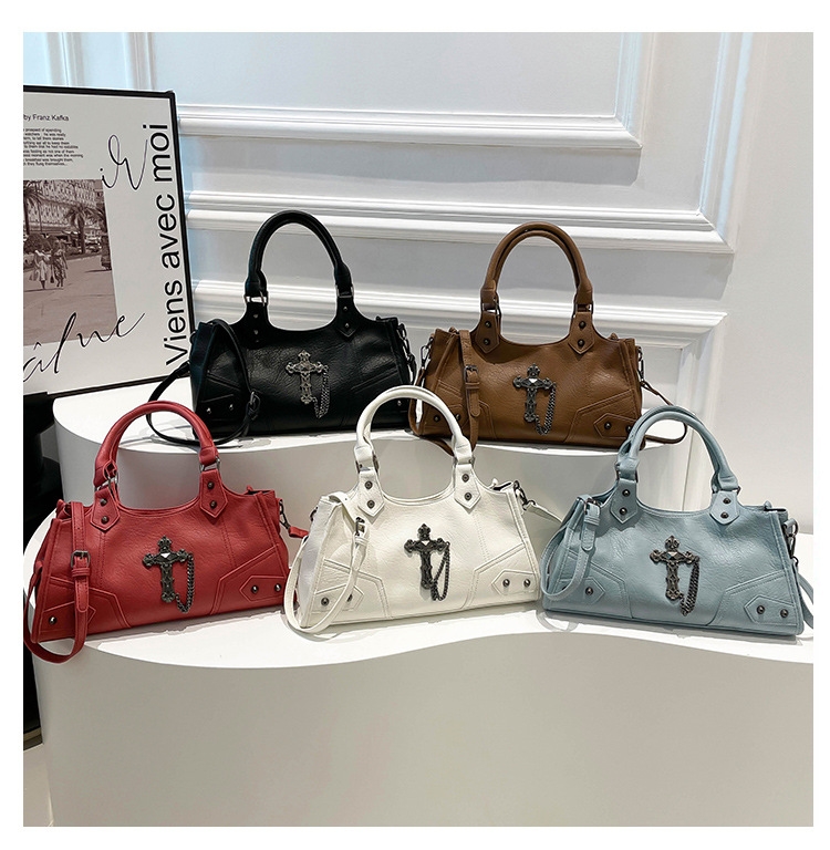 Small - niche motorcycle bags, women's cross - body bags 2025 new style hot girl bags under - arm bags high - end sense single - shoulder bags