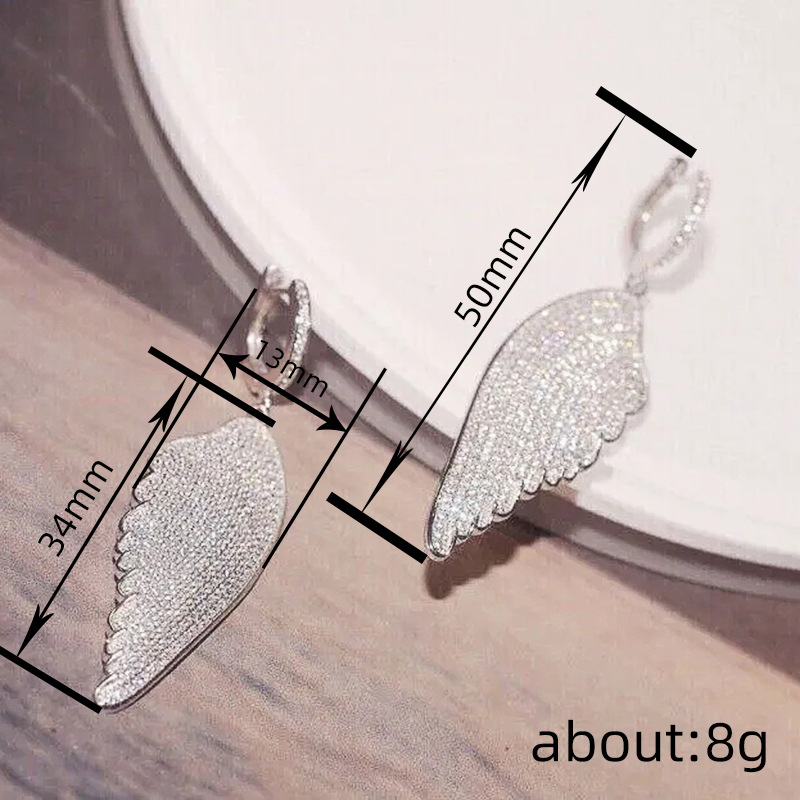 2025 Choucong Brand Dangle Earrings Luxury Jewelry 925 Sterling Silver Fill Pave White 5A Cubic Zircon CZ Diamond Gemstones Women Feather Clip Earring