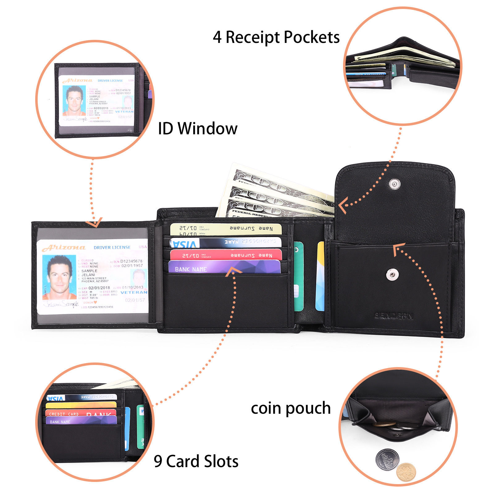 Wallet New Mens Soft Leather Wallet 70% off Korean Version Open Wallet Genuine Leather Coin Purse Card Holder