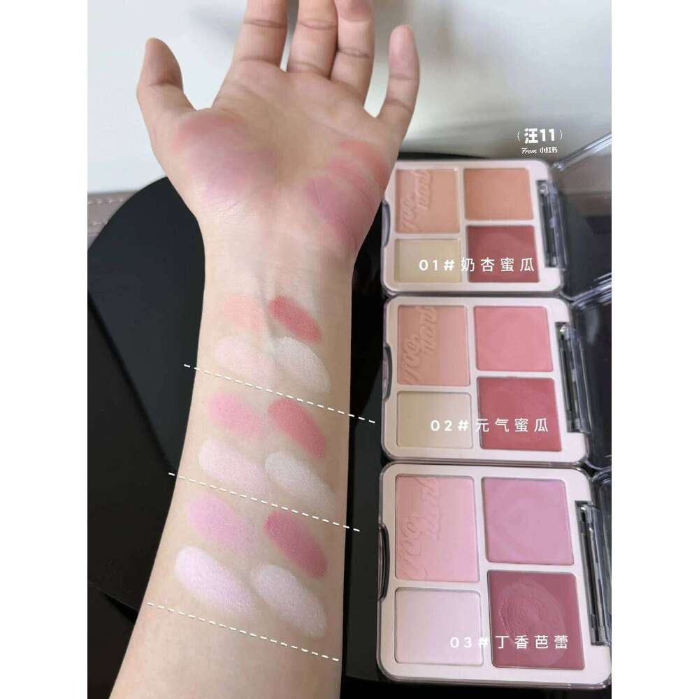 Judydoll 4 Powder Blush Cream Clay Palette Matte Expanding Color Highlight Brightening Comprehensive Disk Makeup X250718