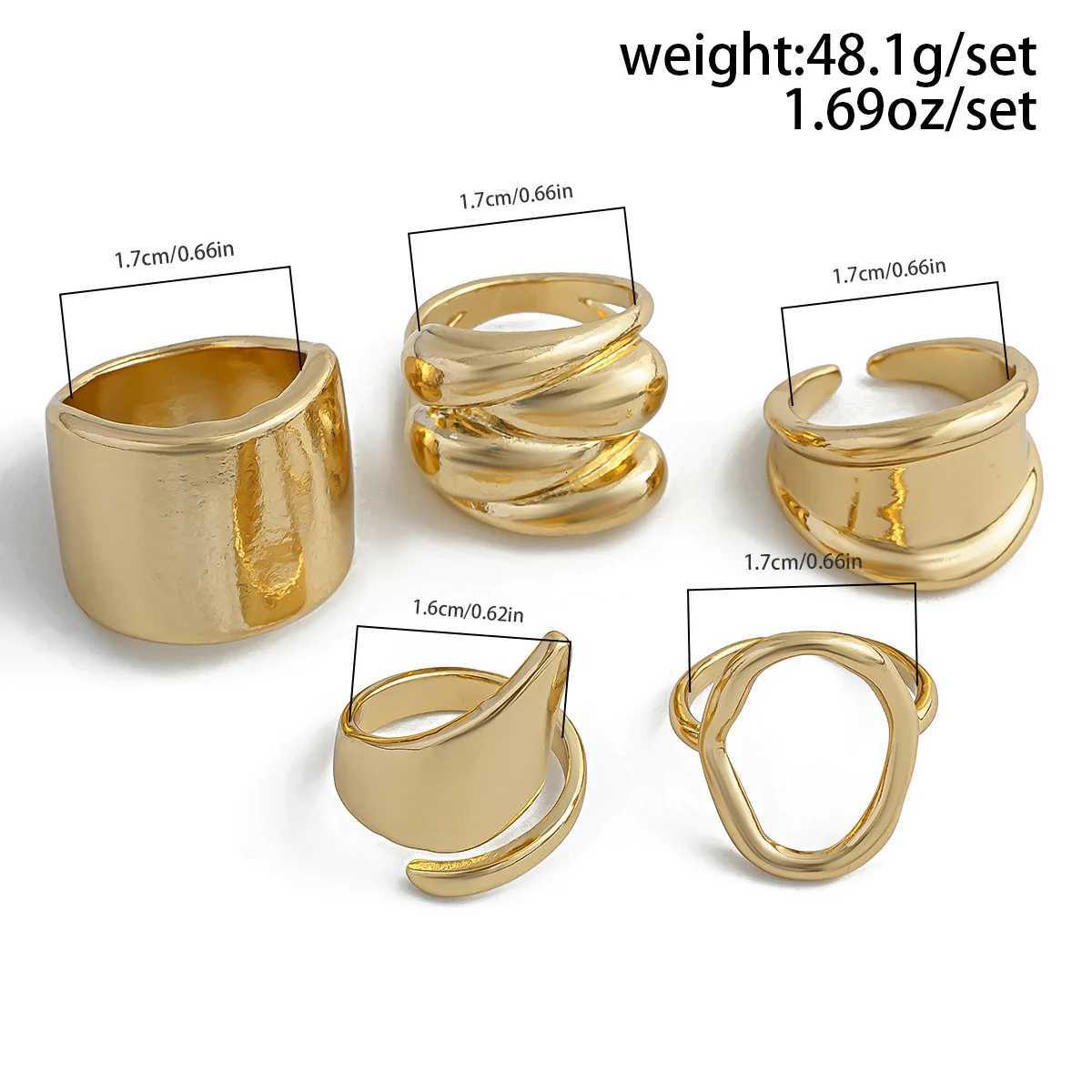 6 Style Geometric Metal Rings For Women Men Fashion Punk Gold Silver Color Knuckle Joint Ring Set Jewelry X250718
