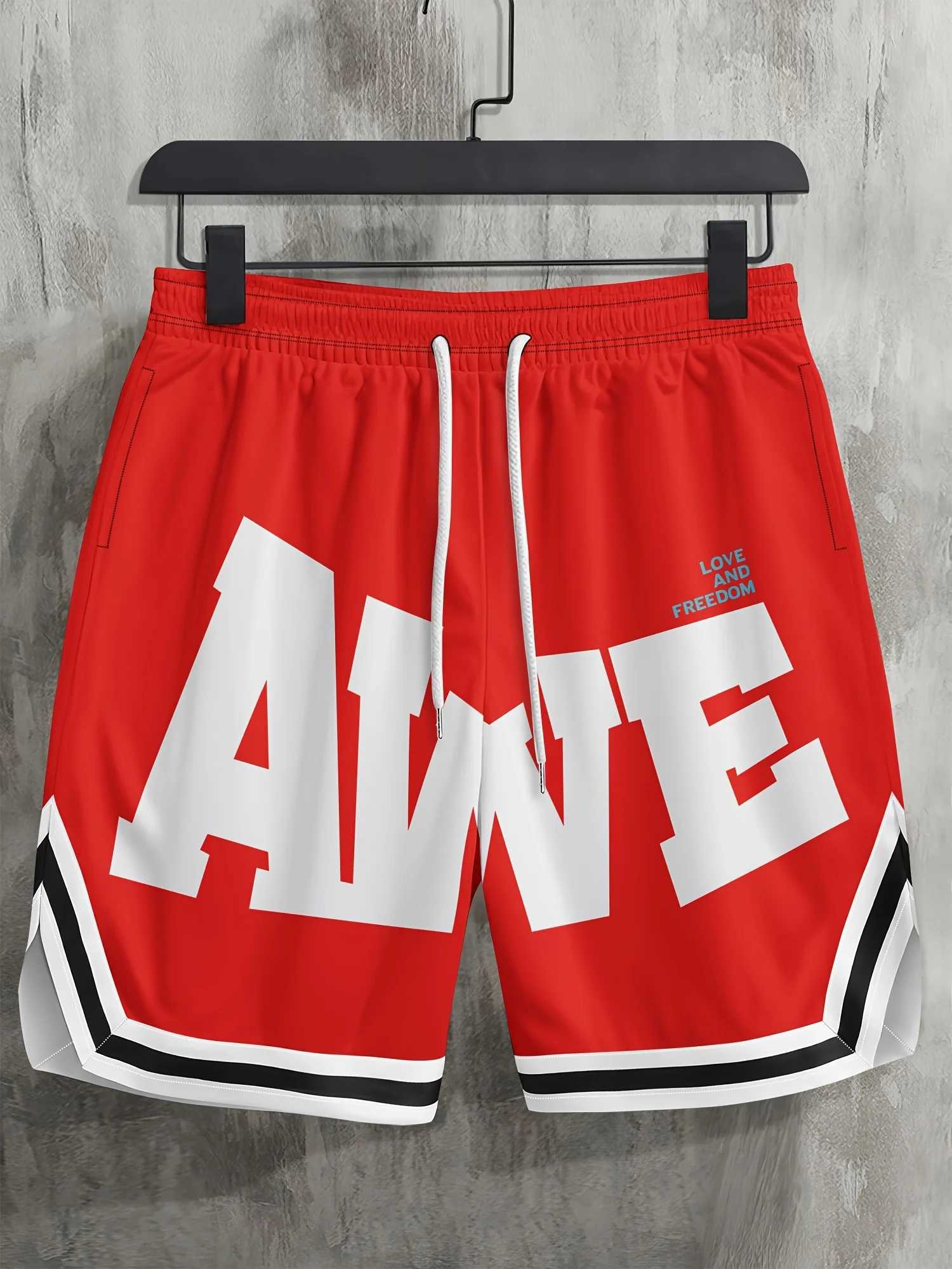 2025 Summer New Mens Shorts 3D Simple Letter Pattern Beach Shorts Quick-drying Outdoor Casual Sports Shorts W250718