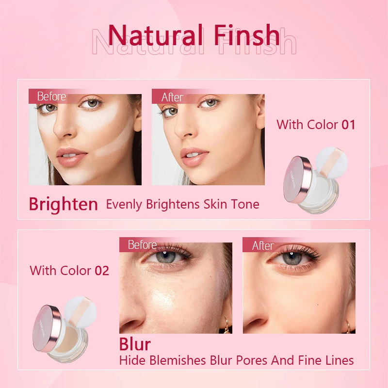 Loose Setting Powder Waterproof 3 colors facial cosmetics Natural Soft Face Makeup Powder Oil Control Face Loose Pressed Powder 250716
