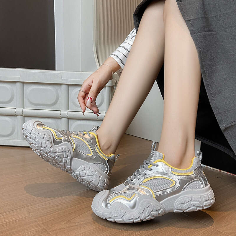 INS Korean Version Free shipping New Dad for Women 2024 Autumn Student Running Sports Thick Sole Height Increasing Casual Shoes LD06