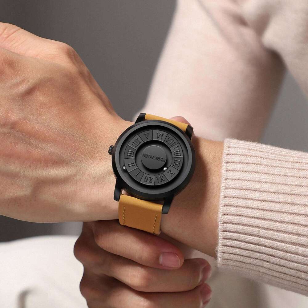 PENGAGAR Men's Watches Stainless steel Quartz Watch Creative Scrolling Pointer Magnetic Force Wrist Clock Relogio Masculino +box free shipping