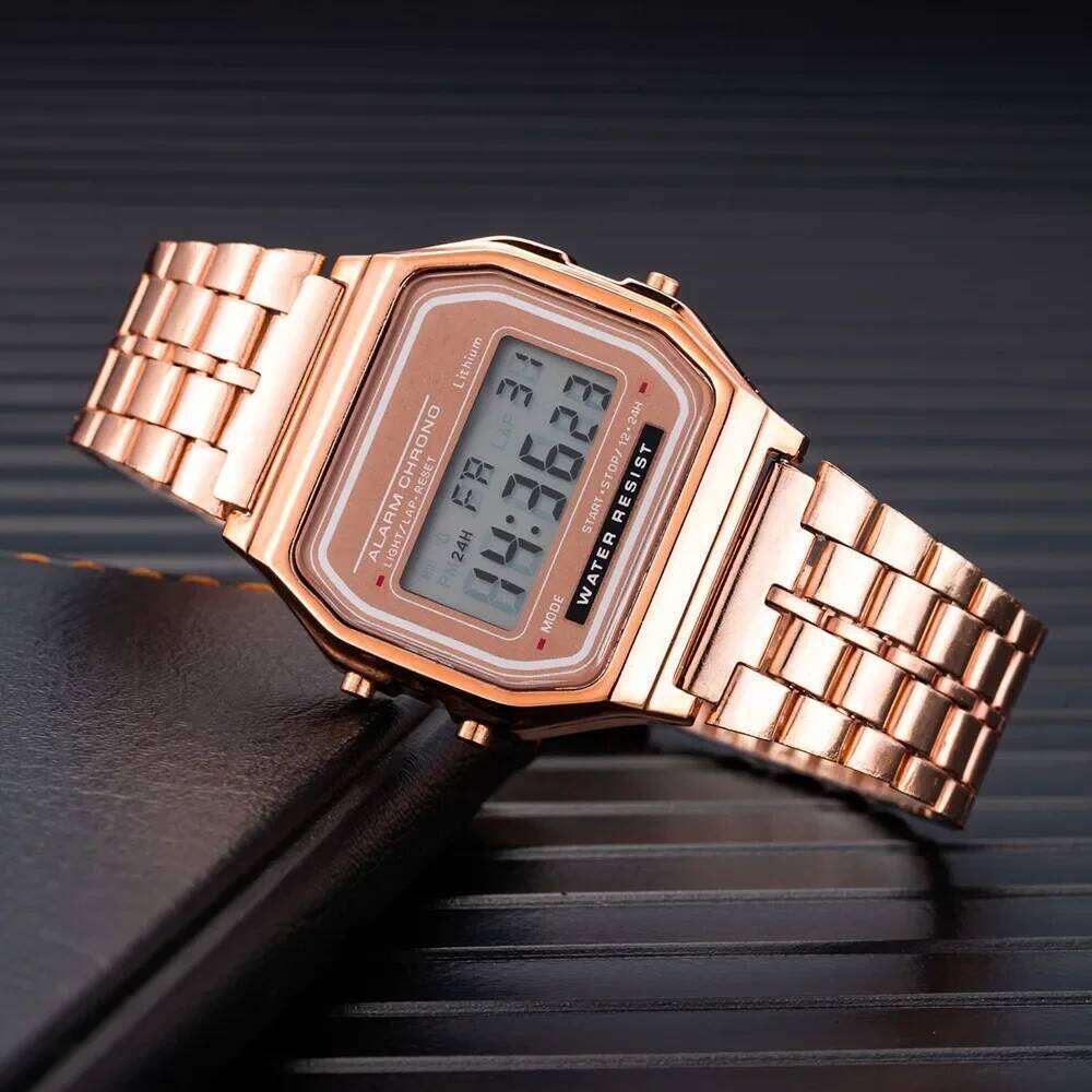 free shipping New Women Men Unisex Watch Gold Black Vintage Sports Military Wristwatches LED Electronic Digital Present Gift Male fr