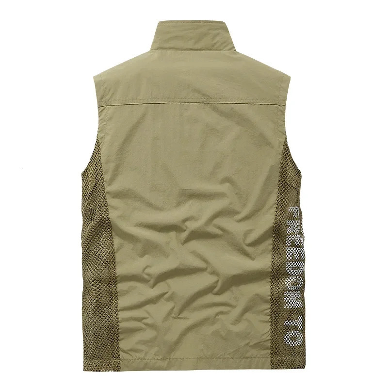 Summer Men Outdoor Mesh Thin Waistcoats Climbing Sleeveless Jackets Cargo Vests Good Quality Male Sportswear Casual Vests 5X 250717