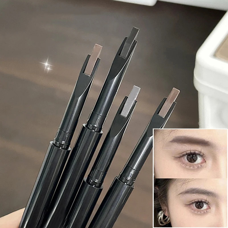 Double-Ended 3 Colors Eyebrow Pencil Natural Non-fading Waterproof Long-Lasting Filling And Outlining Eyebrow With Brush 250712