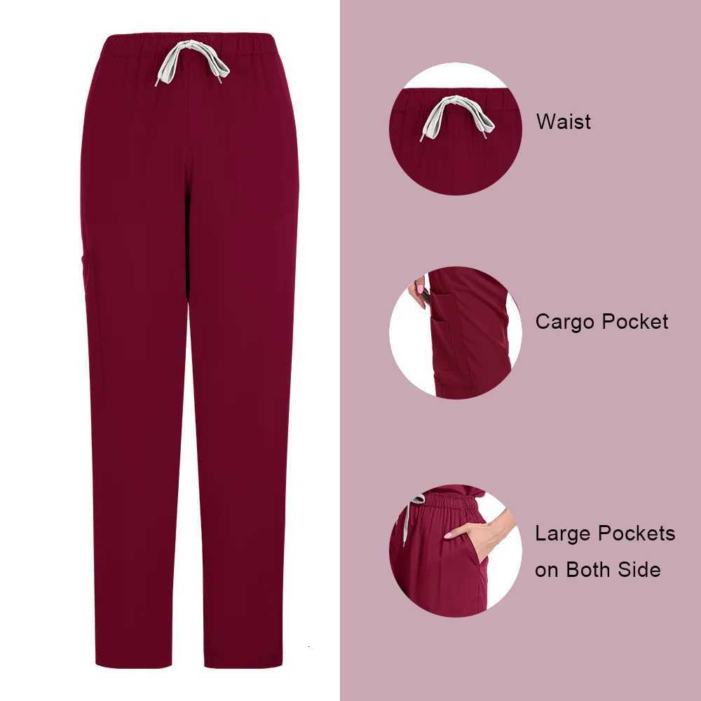 Womens Nurse Uniform Set Clinical Uniforms Medical Clothes Scrubs Sutis Surgical Blouse Zipper Top Pants Suit for Woman Man XXL Z250718