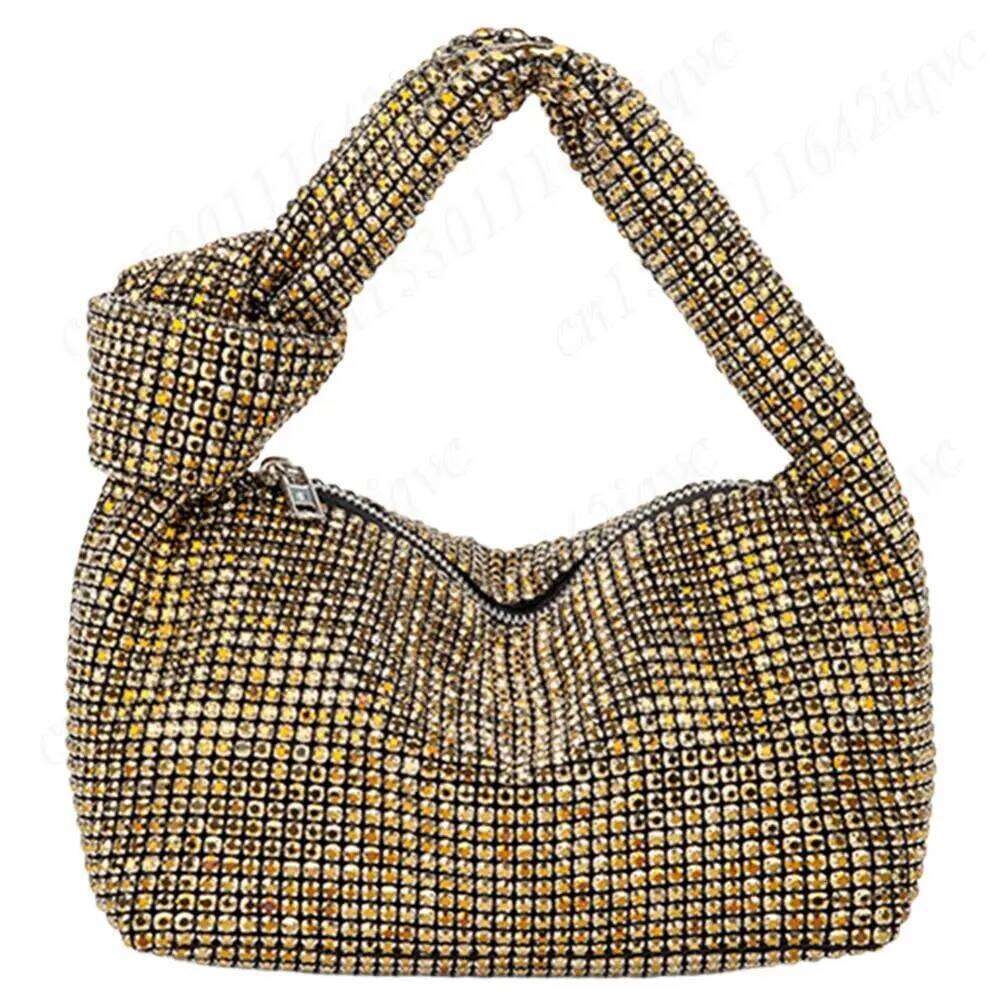 Designer Bags Women Shiny Tote Rhinestone Knot Evening Zipper Dia Purse Glitter Sparkle Crystal Clutch Lady Wedding Bag Luxury Bag