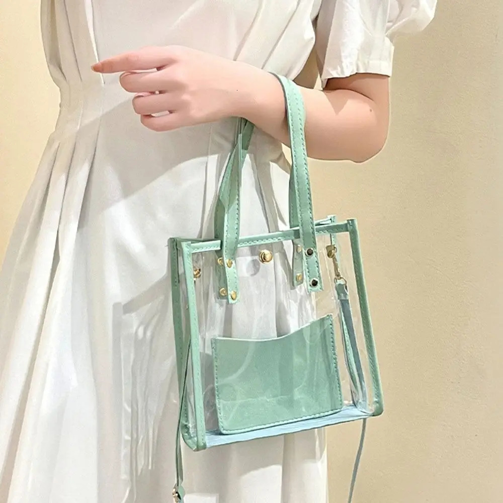 PVC Jelly Handbag Waterproof Lightweight Transparent Jelly Bag with Small Bags Shoulder Bag Casual Women Crossbody Bags 250714