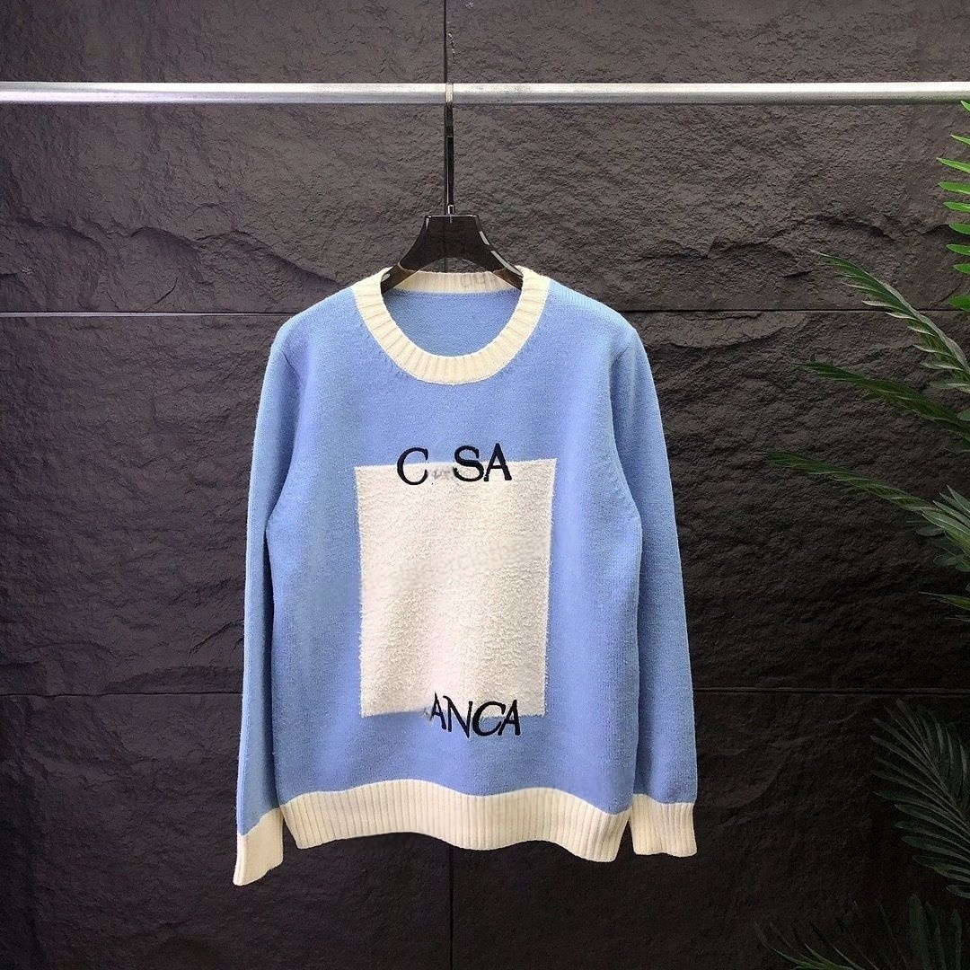 Casas Blancas luxury mens Designer Knit T Shirt Polo Shirt Shorts womens Vintage High Quality Blanco Sweater Loose Long Sleeve Cardigan Shirts Men Knitwear tops111