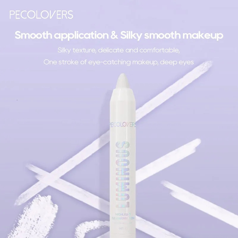 Brightening Highlighter Pen Long Lasting Waterproof Smooth Matte Pearly Glitter White Silvery Eyeliner Eyeshadow Stick 250717