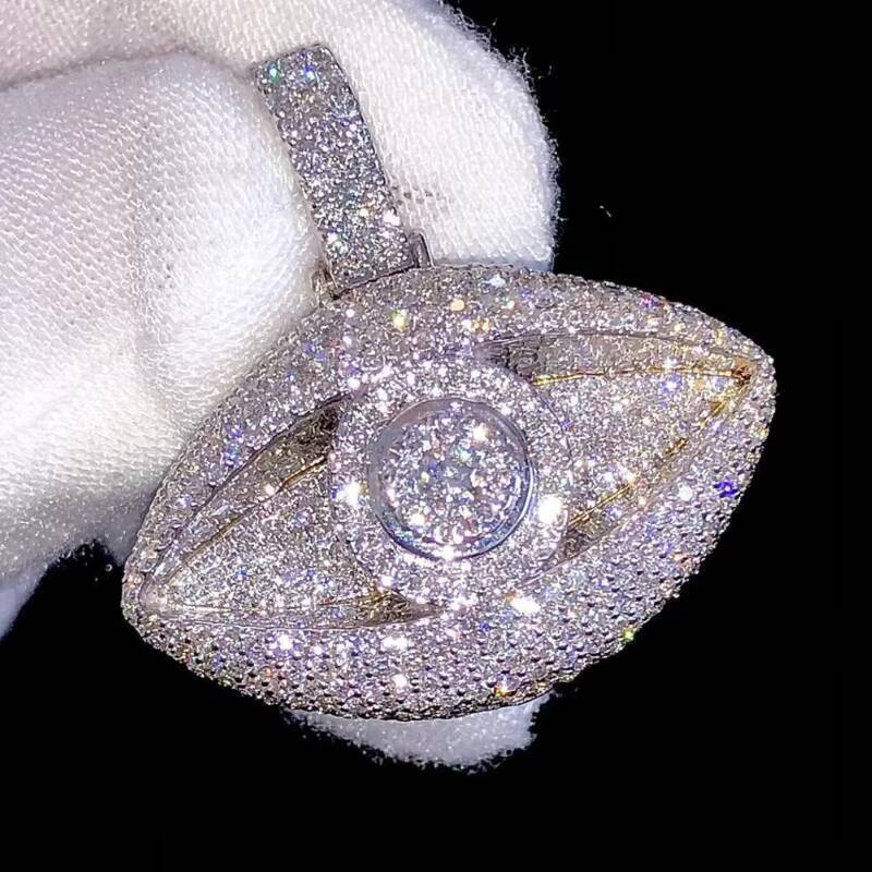 Sterling Silver 925 Hip Hop Pendant Personality New Design Eye Pendant VVS Iced Out Diamond Bling Moissanite Pendant