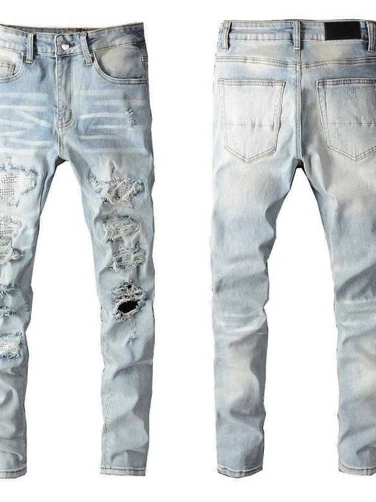 Spring and Autumn New Fashion Trend Hole Straight Leg Stretch Denim Jeans Mens Casual Loose Sport Vintage High Quality Jeans X250718