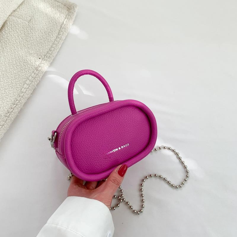 Handbag Women's Bag Fashion Textured Shoulder Bag Cute Chain Small Square Bag