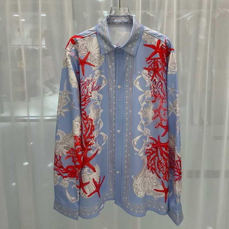Luxury Shirts Men Clothing Casual Floral Print Court Style Long Sleeve Prom Party Shirts Luxury Mens Social Shirts X250718