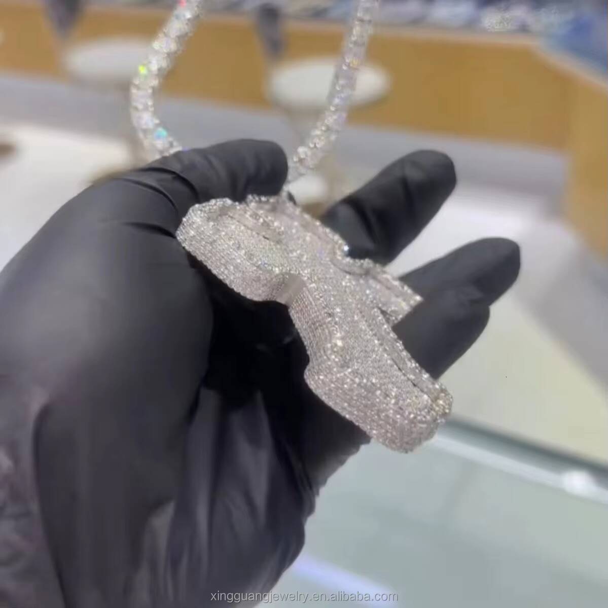 Custom Cross Pendant Fine Jewelry Necklaces Silver 925 18k Gold Plated Fine Jewelry Necklace Moissanite Pendant