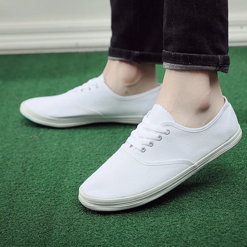 2024 Spring and Autumn Unisex Work Shoes Casual Lazy Canvas Slip-on White Labor Insurance Shoes er Shoes Men 250716
