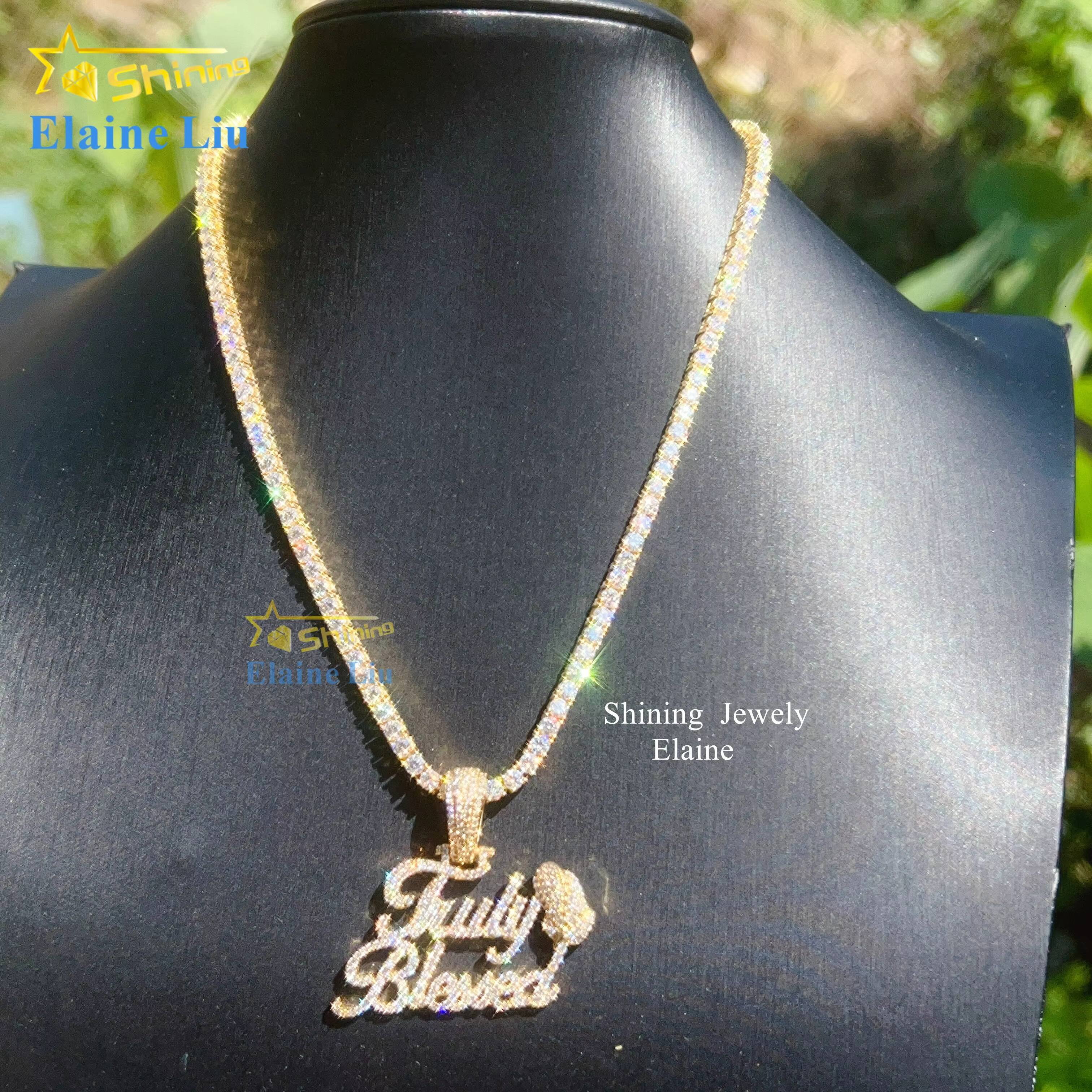 New Fashion Sterling Silver 925 Vvs Moissanite Custom Luxury Iced Out Hip Hop Diamond Pendant