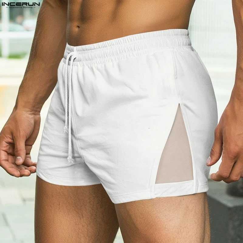 Mens Shorts Mesh Patchwork Joggers DrAWstring Summer Men Bottoms Streetwear Sexy See Through Casual Mens Shorts S-5XL W250718