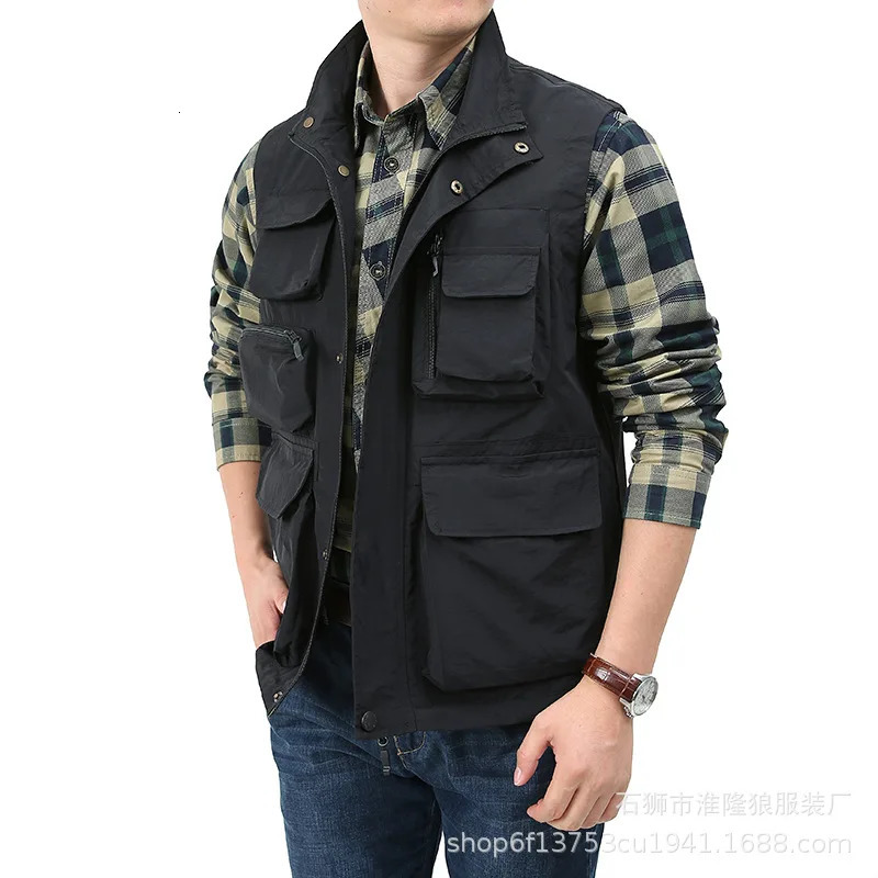 Fishing Vest Breathable Fishing Travel Mesh Vest With Zipper Pockets Summer Work Vest For Outdoor Activities Fishing Mens Vest 250717