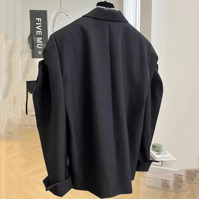 2025 Fashion Spring Autumn Denim Splicing Blazer Womens Korean Long Sleeve Casual Elegant Ladies Suit Female Outerwear Tops 250715