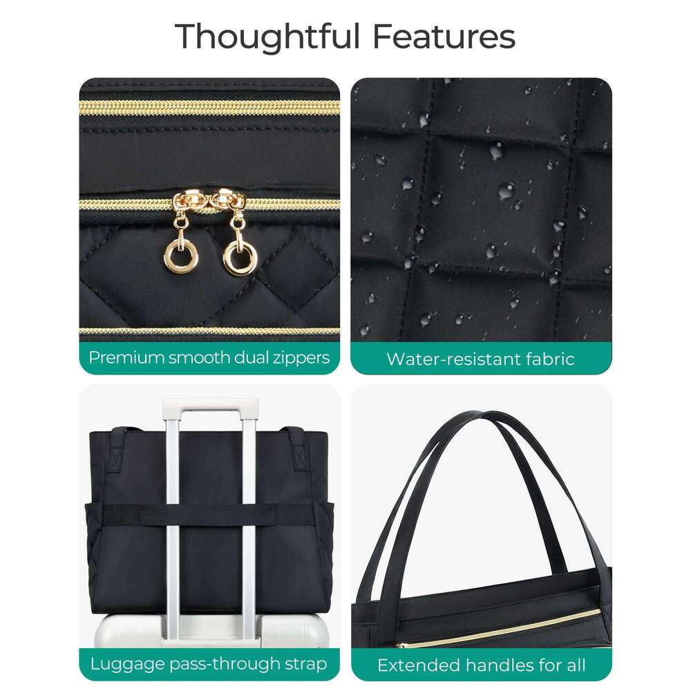 Designer Luxury BAGSMART Tote Bag For Women 15.6 Inch Quilted Laptop Briefcase Professional Nurse Teacher Work Bags Office College Messenger