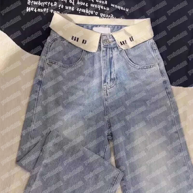 2025 Designers Womens Denim Jeans Brand Luxury Women Blue Trousers High-quty Wide Leg Jean Female Trouser Straight Fashion Denim Pants L250802