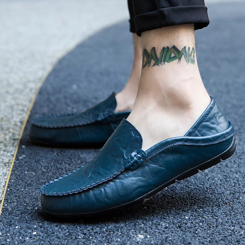 Men Shoes Casual Genuine Leather Mens Loafers Moccasins er Slip on Boat Shoes High Quality Mens Shoes Plus Size 37-47 250717