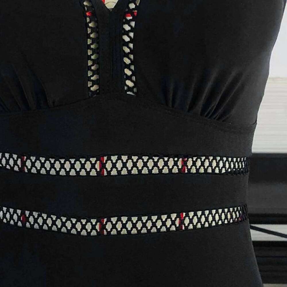 Suit Women'S Large Size Solid Color Mesh ing Printed Swimsuit Bikini