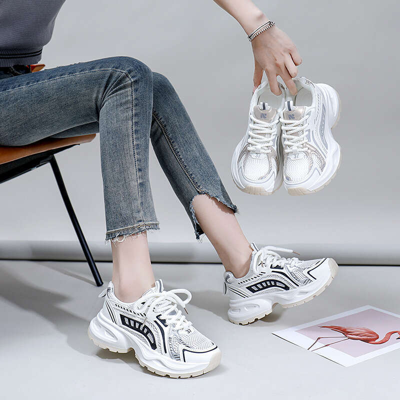 Autumn New Thick-Soled Dad for Women Korean Version Breathable Round-Toe Casual Shoes Ins Non-Slip Free shipping Student Sneakers G222