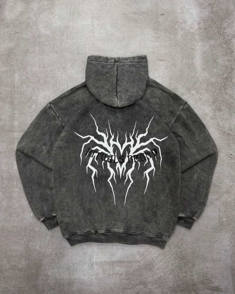 Hip-hop Retro Washed Men Clothing Hoodies Gothic Punk Streetwear Pullovers Fashionable New Casual Printed Loose Sweatshirts X250718