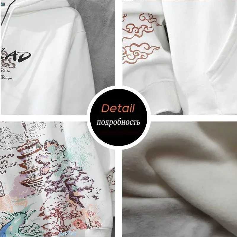 New Spring and Autumn Chinese Couple Hoodie Harajuku Style Womens Sweatshirt Loose Hoodie Fashion Y2K Hip Hop Denim Hoodie XJ250717