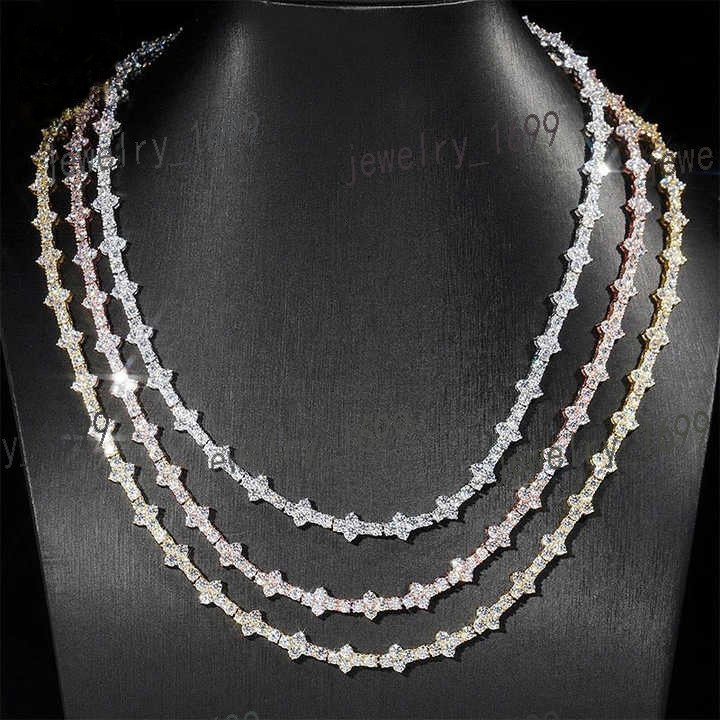 Fast Delivery Cross Tennis Necklace Bracelet Pass Diamond Tester Gra Certified 925 Sterling Silver Vvs Moissanite Tennis Chain