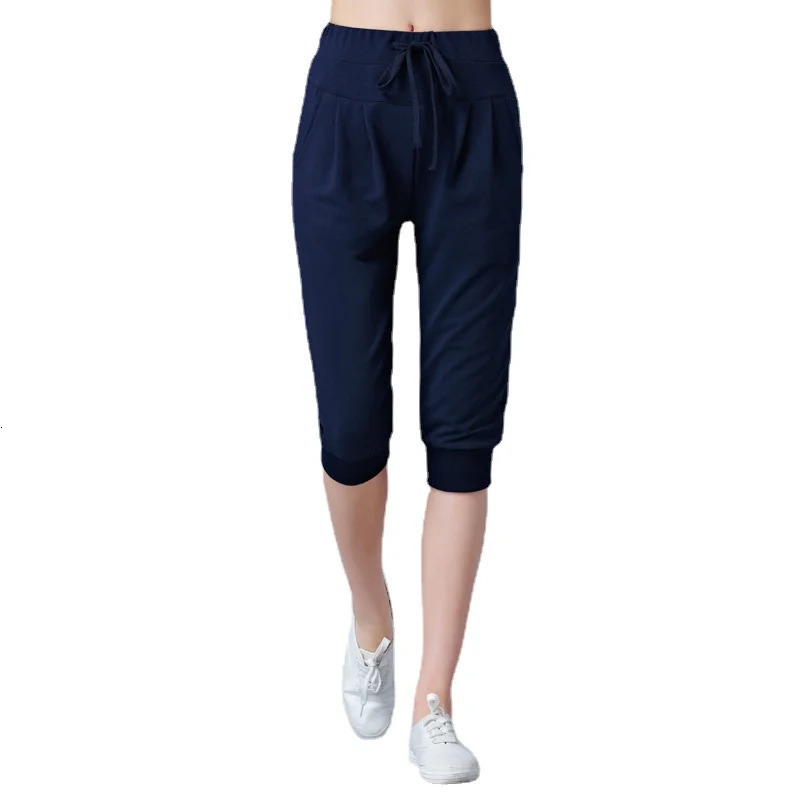 Pants for Women Summer Harem High Waisted Elastic Loose Joggers Sweatpants Calf Length Female s Trousers 250714