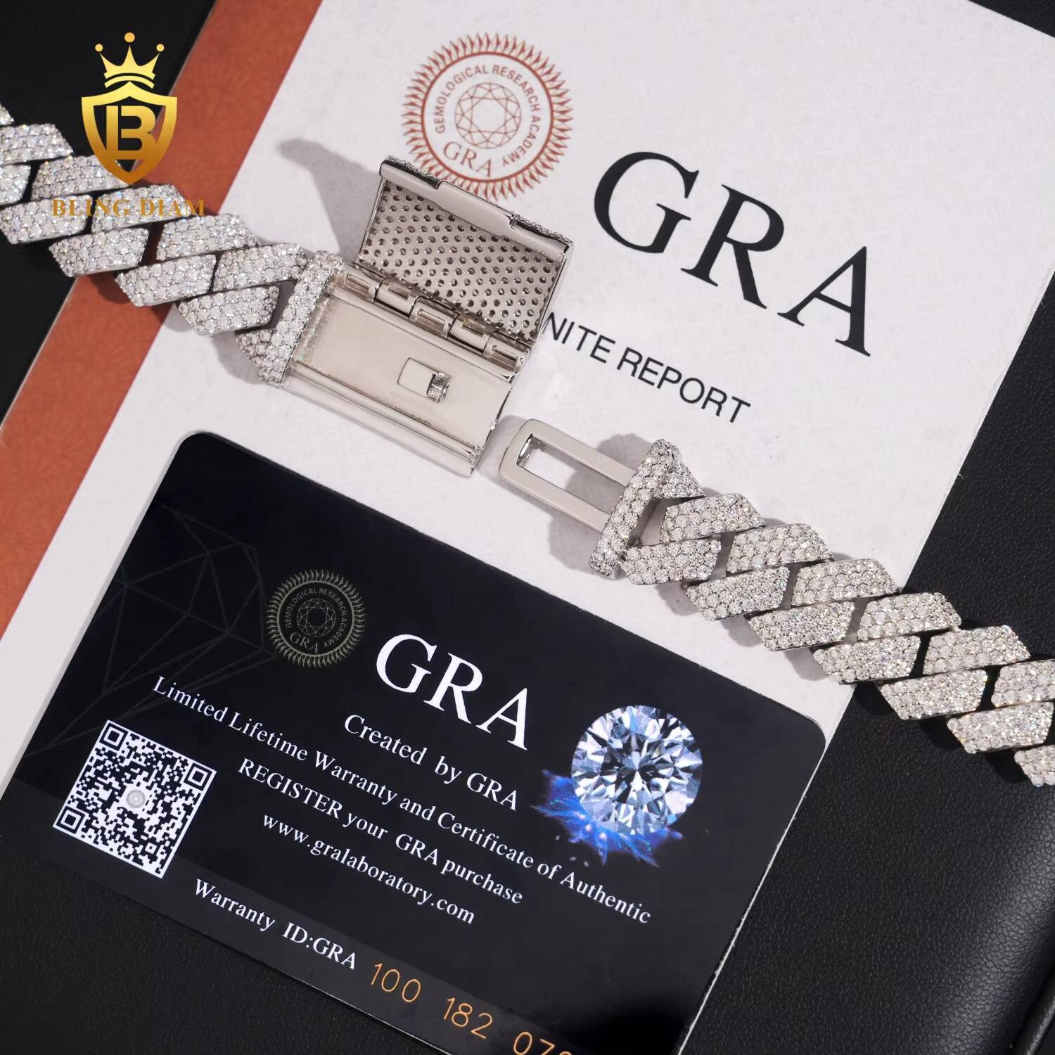 Hot Sale High Quality Heavy Hip Hop 15mm Width Three Rows 925 Silver VVS Moissanite Iced Out Cuban Link Chain