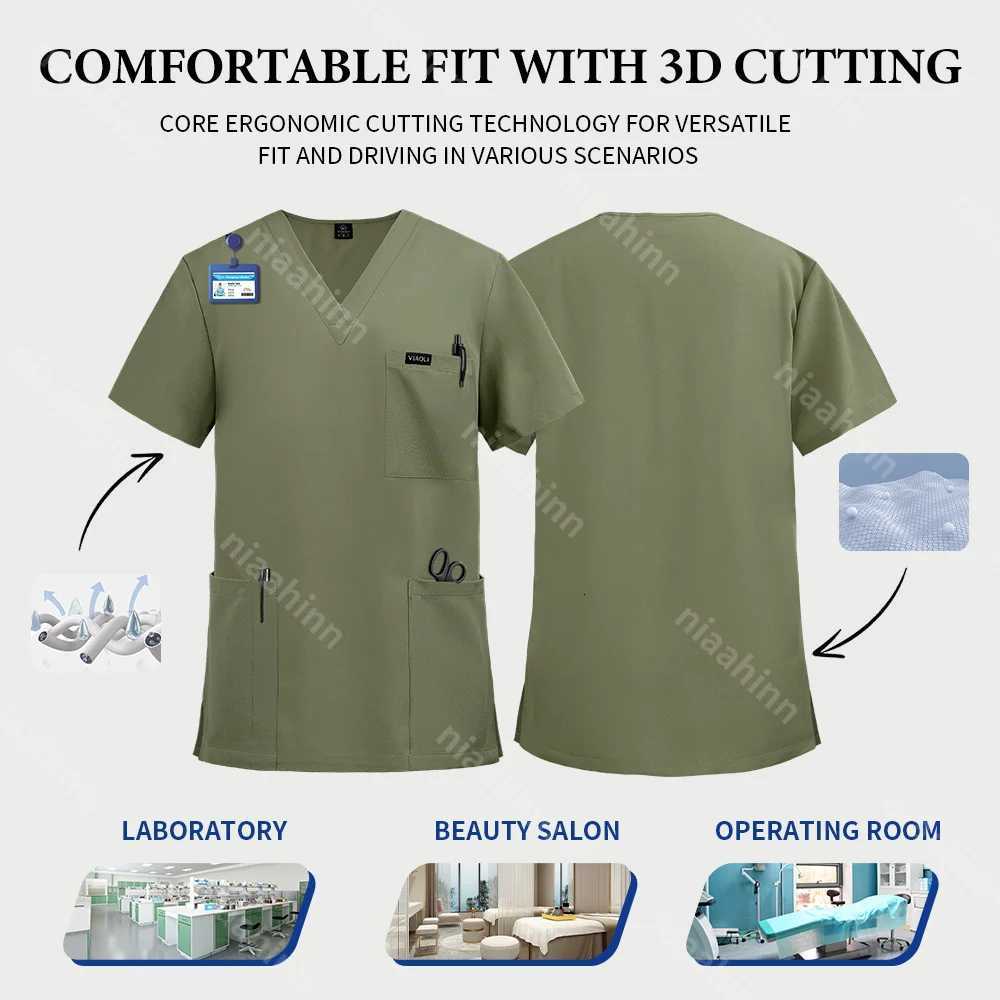 Wholesale Prices Pet Clinic Doctor Working Clothes Surgical Suit Nursing Scrubs Uniforms Men Multicolor Dentist Medical Workwear Z250718