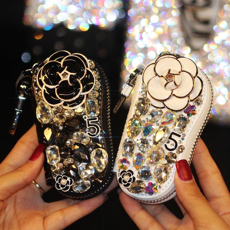 Camellia Korean Girls Cute Cartoon Dia-encrusted Car Case Universal Key Cover