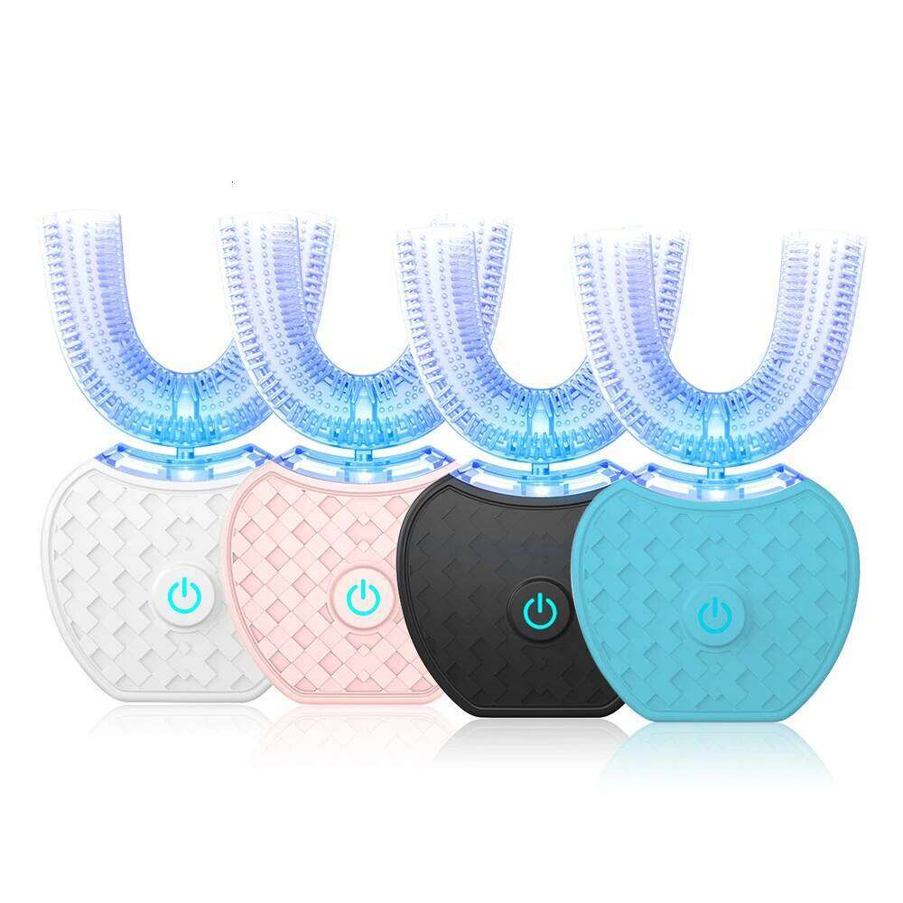 New 360 Degrees Intelligent Automatic Sonic Electric Toothbrush USB Rechargeable Ultrasonic U Shape 4 Modes Timer Blue Light X250718