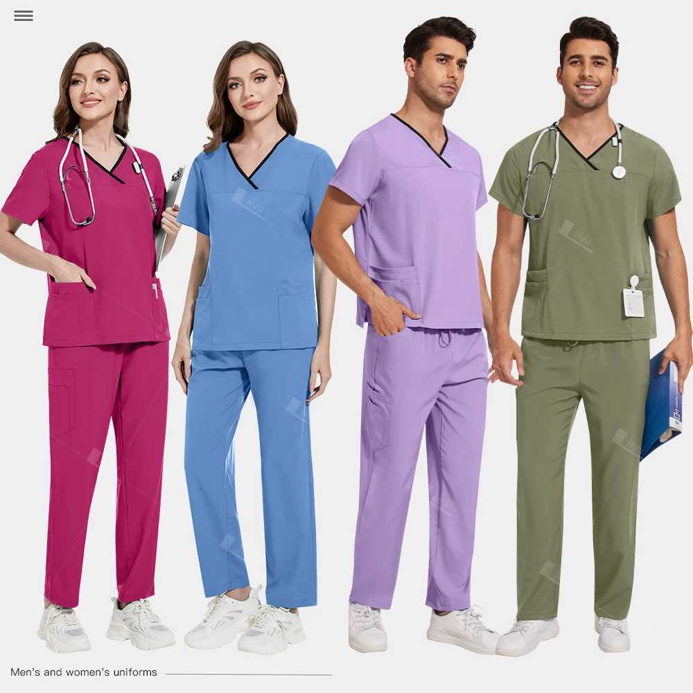 Surgical Uniforms Lab Workwear Clothes Nurse Scrubs Set Men Nurse Accessories Medical Uniform Surgical Dental Clinical Top Pants Z250718