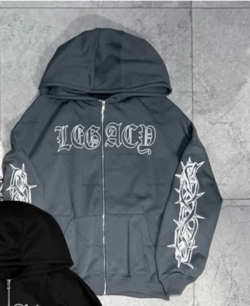 2025 New Y2K Harajuku Gothic Graphic Zipper Hoodie Hip-Hop Punk Retro Streetwear Trendy Brand High Street Casual Oversized Sweatshirt X2507181