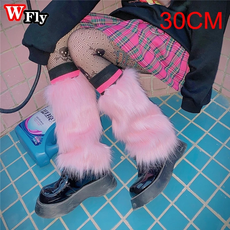 Women Girls Harajuku fur Winter furry Leg Warmer Lady Stockings Gothic Lolita cosplay sweet Lolita Warm Boots furry Leg warmers 250717
