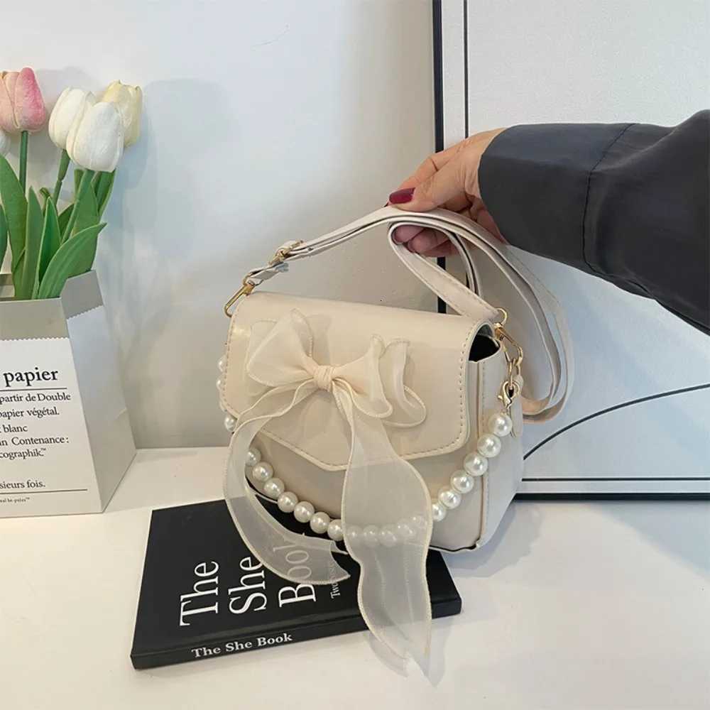 Black Ladies Shoulder Bag Korean Bow-Knot Fi Top-Handle Bag Women Canvas Large Armpit Bag 2024 Designer New Handbags XJ250718