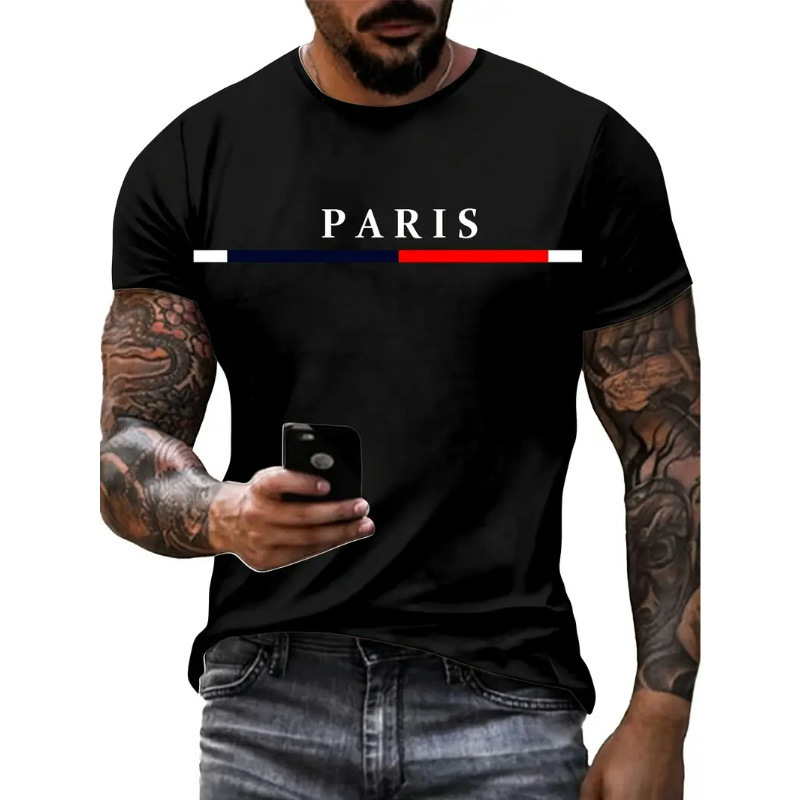 Men's T Shirts 3D digital printed short sleeved T-shirt with European and American casual trendy pattern round neck men's short sleeved