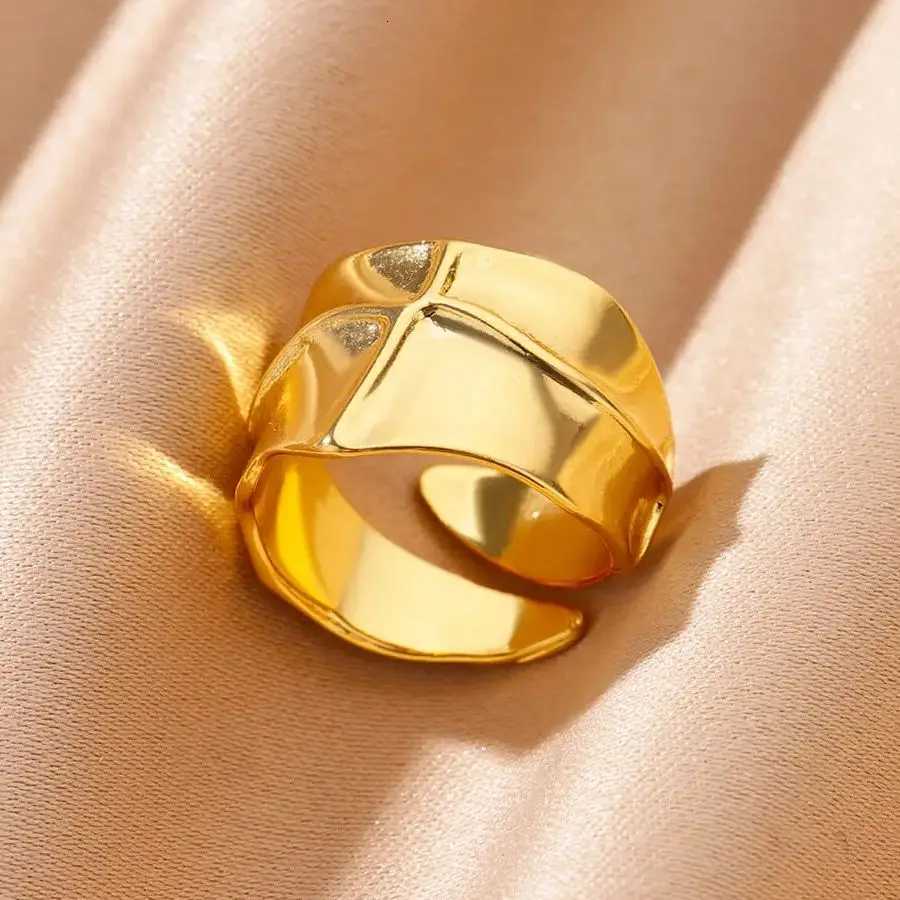 Stainless Steel Rings for Women Gold Color Geometric Multi Layer Opening Finger Ring New Fashion Wedding Party Jewelry Gift X250718